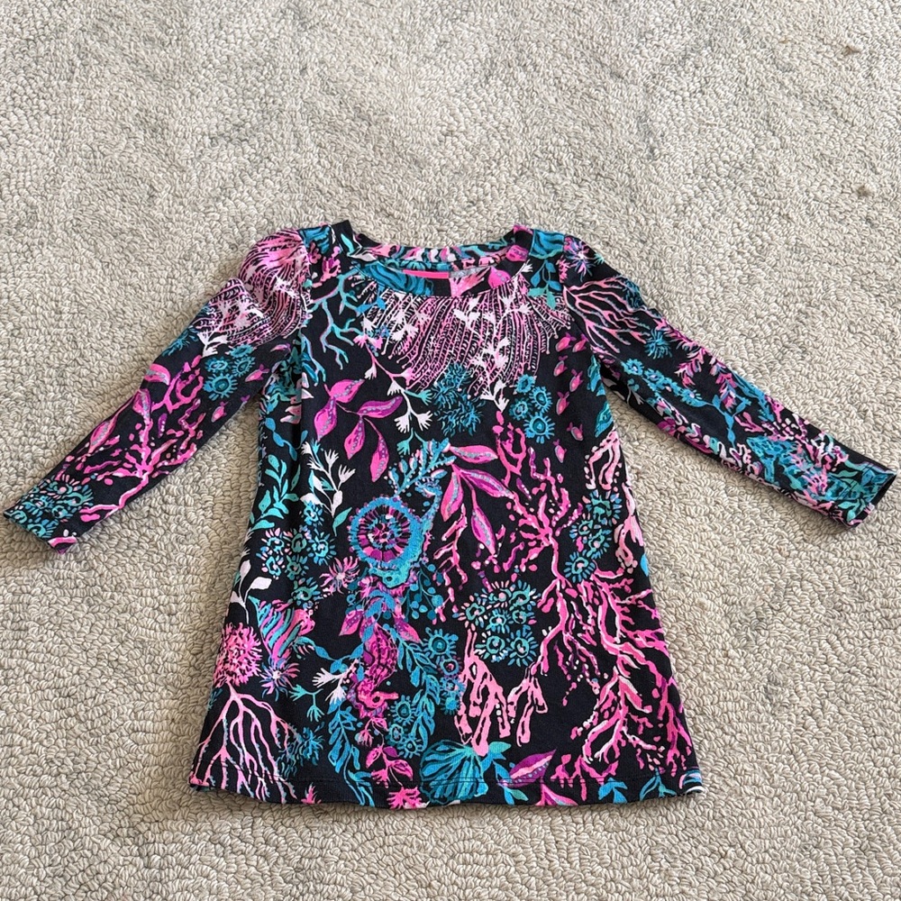 Lilly Pulitzer Black, Pink and Blue Patterned Dress